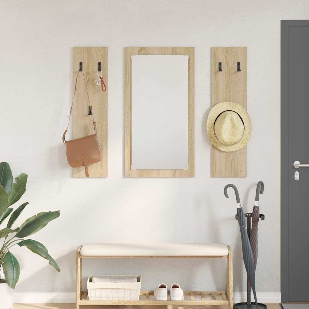 VidaXL Wandgemonteerde kapstok Sonoma eiken 96 x 1.5 x 90 cm