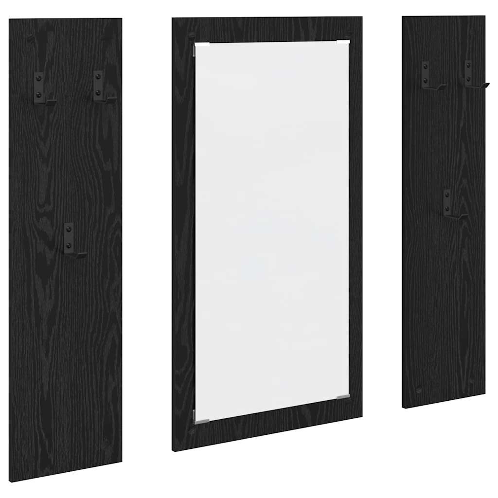 VidaXL Wandgemonteerde kapstok met opslag Zwart eiken 96 x 1.5 x 90 cm