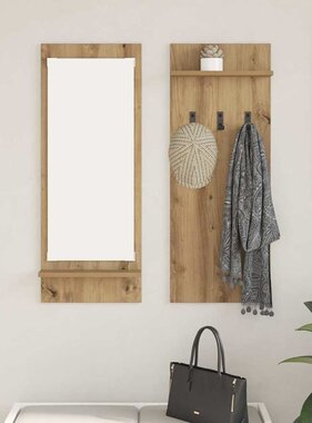 VidaXL Wandgemonteerde kapstok artisanaal eikenkleurig 70 x 10 x 90 cm
