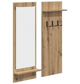 VidaXL Wandgemonteerde kapstok artisanaal eikenkleurig 70 x 10 x 90 cm