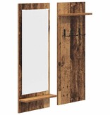 VidaXL Wandgemonteerde kapstok Oud hout 70 x 10 x 90 cm Bewerkt hout