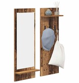 VidaXL Wandgemonteerde kapstok Oud hout 70 x 10 x 90 cm Bewerkt hout