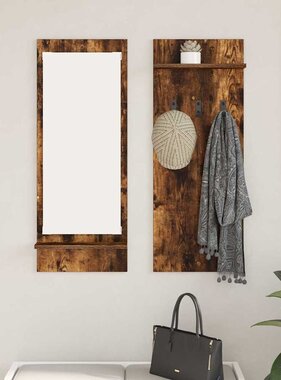 VidaXL Wandgemonteerde kapstok met plank Gerookt eiken 70 x 10 x 90 cm