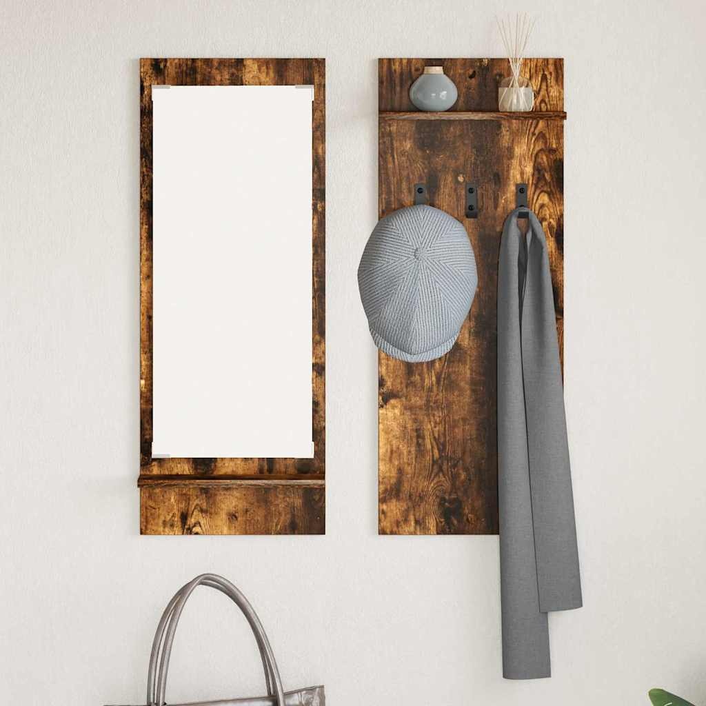 VidaXL Wandgemonteerde kapstok met plank Gerookt eiken 70 x 10 x 90 cm