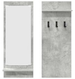 VidaXL Wandgemonteerde kapstok Betongrijs 70 x 10 x 90 cm Bewerkt hout