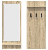 VidaXL Wandgemonteerde kapstok met plank Sonoma eiken 70 x 10 x 90 cm