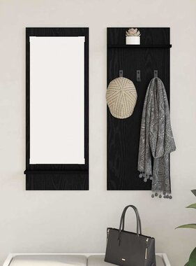 VidaXL Wandgemonteerde kapstok met plank Zwart eiken 70 x 10 x 90 cm