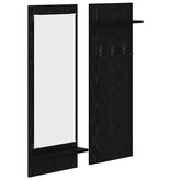 VidaXL Wandgemonteerde kapstok met plank Zwart eiken 70 x 10 x 90 cm