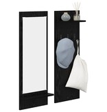 VidaXL Wandgemonteerde kapstok met plank Zwart eiken 70 x 10 x 90 cm