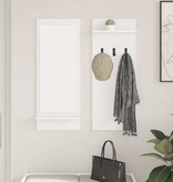 VidaXL Wandgemonteerde kapstok Wit 70 x 10 x 90 cm Bewerkt hout
