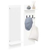 VidaXL Wandgemonteerde kapstok Wit 70 x 10 x 90 cm Bewerkt hout