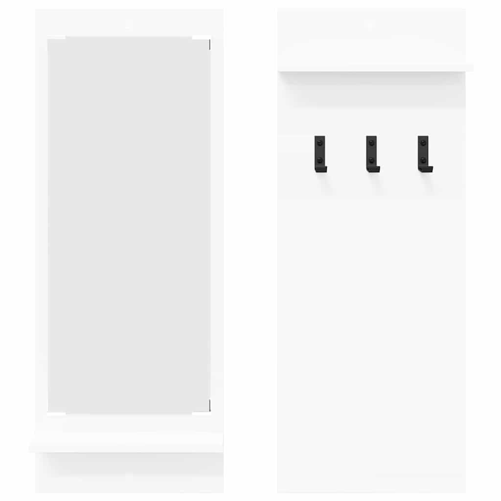 VidaXL Wandgemonteerde kapstok Wit 70 x 10 x 90 cm Bewerkt hout