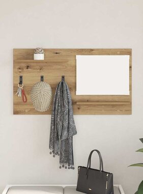 VidaXL Wandgemonteerde kapstok artisanaal eikenkleurig 90 x 10 x 50 cm
