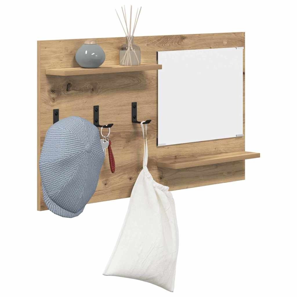 VidaXL Wandgemonteerde kapstok artisanaal eikenkleurig 90 x 10 x 50 cm
