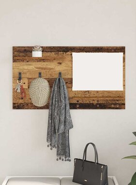 VidaXL Wandgemonteerde kapstok Oud hout 90 x 10 x 50 cm Bewerkt hout