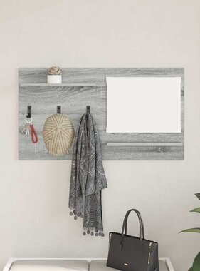VidaXL Wandgemonteerde kapstok met plank Grijs sonoma 90 x 10 x 50 cm