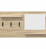 VidaXL Wandgemonteerde kapstok met plank Sonoma eiken 90 x 10 x 50 cm