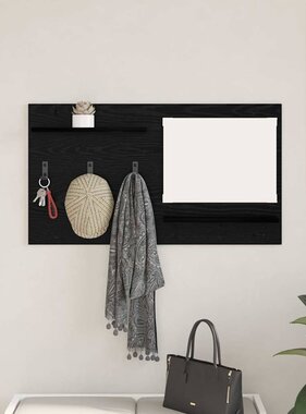 VidaXL Wandgemonteerde kapstok met plank Zwart eiken 90 x 10 x 50 cm