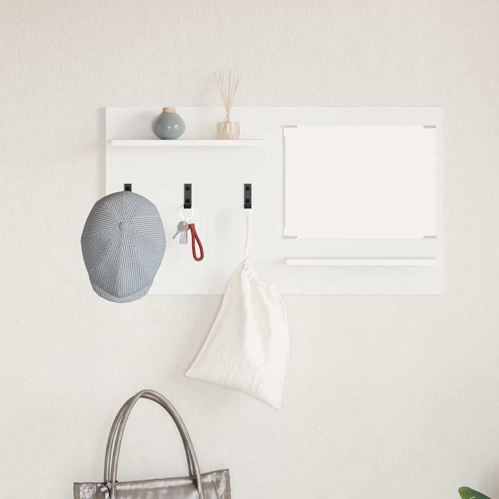 VidaXL Wandgemonteerde kapstok Wit 90 x 10 x 50 cm Bewerkt hout