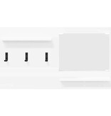 VidaXL Wandgemonteerde kapstok Wit 90 x 10 x 50 cm Bewerkt hout