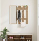 VidaXL Wandgemonteerde kapstok Ambachtelijk eiken 100 x 10 x 100 cm