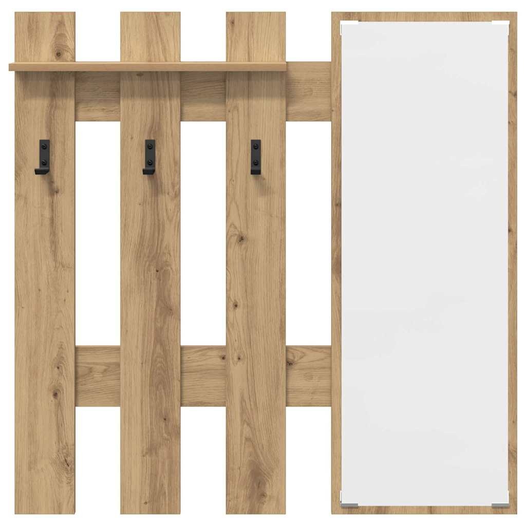 VidaXL Wandgemonteerde kapstok Ambachtelijk eiken 100 x 10 x 100 cm