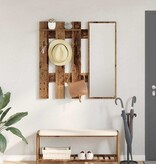 VidaXL Wandgemonteerde kapstok met opslag Oude hout 100 x 10 x 100 cm