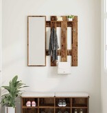 VidaXL Wandgemonteerde kapstok met opslag Oude hout 100 x 10 x 100 cm