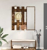 VidaXL Wandgemonteerde kapstok Gerookt eiken 100 x 10 x 100 cm