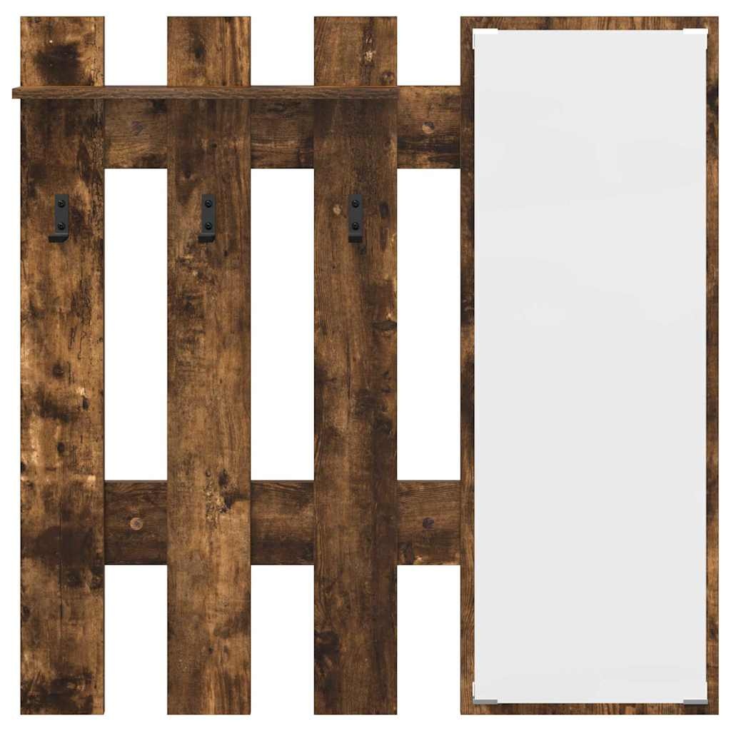 VidaXL Wandgemonteerde kapstok Gerookt eiken 100 x 10 x 100 cm