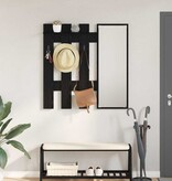 VidaXL Wandgemonteerde kapstok Zwart eiken 100 x 10 x 100 cm