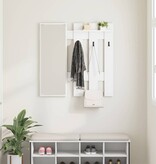 VidaXL Wandgemonteerde kapstok Wit 100 x 10 x 100 cm Bewerkt hout