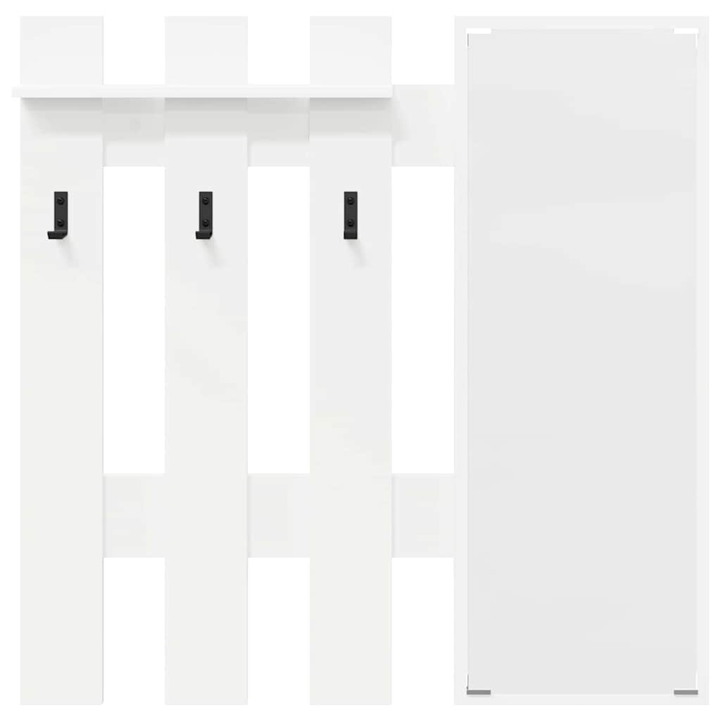 VidaXL Wandgemonteerde kapstok Wit 100 x 10 x 100 cm Bewerkt hout