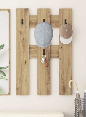 VidaXL Wandgemonteerde kapstok artisanaal eikenkleurig 65 x 3 x 100 cm