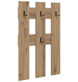 VidaXL Wandgemonteerde kapstok artisanaal eikenkleurig 65 x 3 x 100 cm