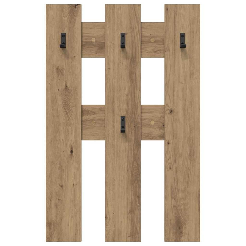 VidaXL Wandgemonteerde kapstok artisanaal eikenkleurig 65 x 3 x 100 cm