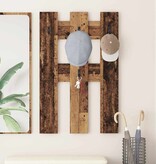 VidaXL Wandgemonteerde kapstok Oud hout 65 x 3 x 100 cm Bewerkt hout