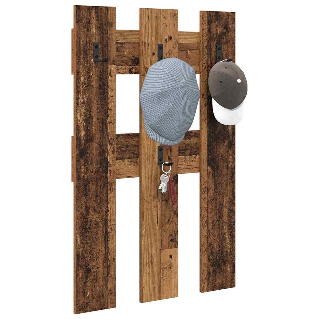 VidaXL Wandgemonteerde kapstok Oud hout 65 x 3 x 100 cm Bewerkt hout