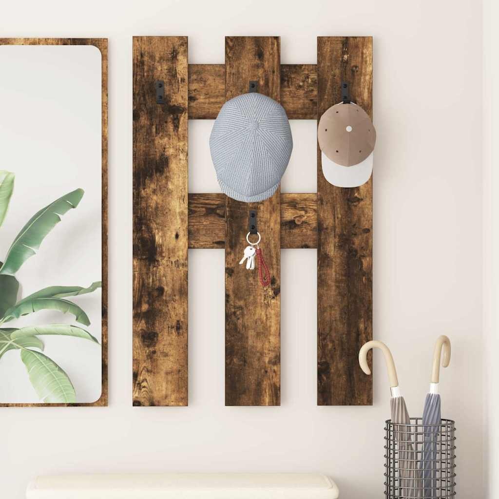 VidaXL Wandgemonteerde kapstok Gerookt eiken 65 x 3 x 100 cm