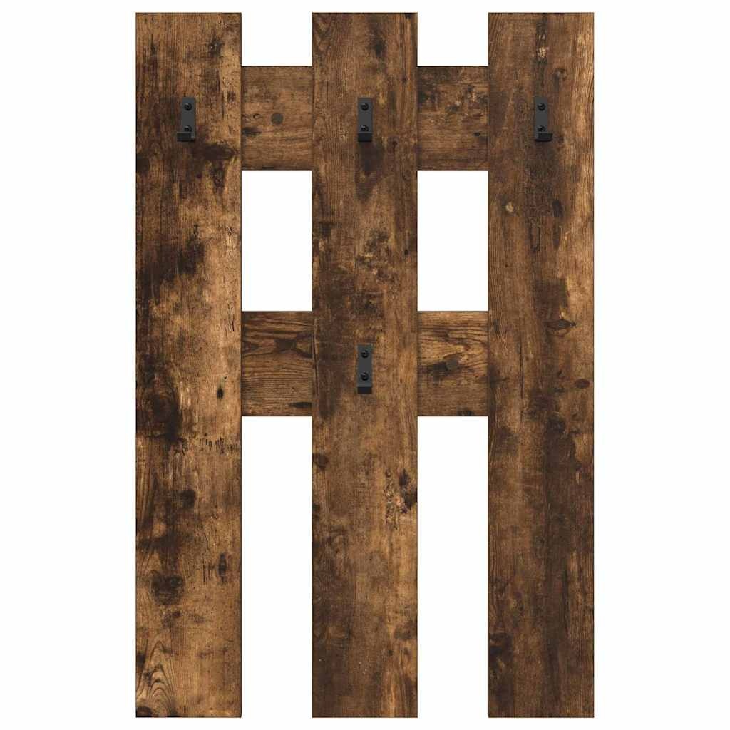 VidaXL Wandgemonteerde kapstok Gerookt eiken 65 x 3 x 100 cm