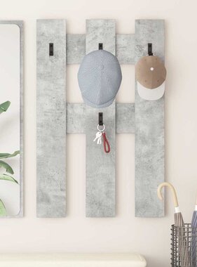 VidaXL Wandgemonteerde kapstok Betongrijs 65 x 3 x 100 cm Bewerkt hout