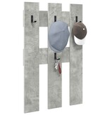 VidaXL Wandgemonteerde kapstok Betongrijs 65 x 3 x 100 cm Bewerkt hout