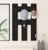 VidaXL Wandgemonteerde kapstok met opslag Zwart eiken 65 x 3 x 100 cm