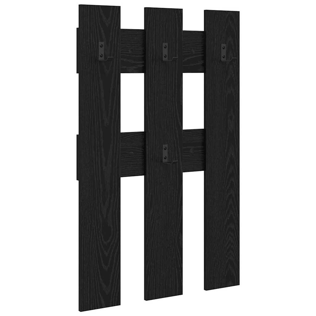 VidaXL Wandgemonteerde kapstok met opslag Zwart eiken 65 x 3 x 100 cm