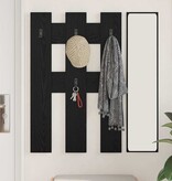 VidaXL Wandgemonteerde kapstok met opslag Zwart eiken 65 x 3 x 100 cm