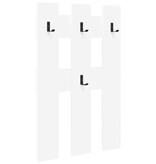 VidaXL Wandgemonteerde kapstok Wit 65 x 3 x 100 cm Bewerkt hout