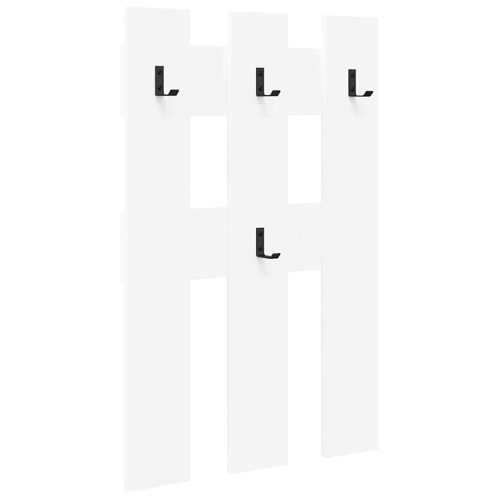 VidaXL Wandgemonteerde kapstok Wit 65 x 3 x 100 cm Bewerkt hout