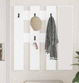 VidaXL Wandgemonteerde kapstok Wit 65 x 3 x 100 cm Bewerkt hout