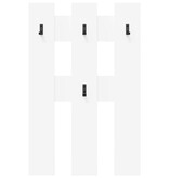 VidaXL Wandgemonteerde kapstok Wit 65 x 3 x 100 cm Bewerkt hout