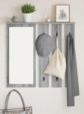 VidaXL Wandgemonteerde kapstok met plank Grijs sonoma 84 x 10 x 80 cm
